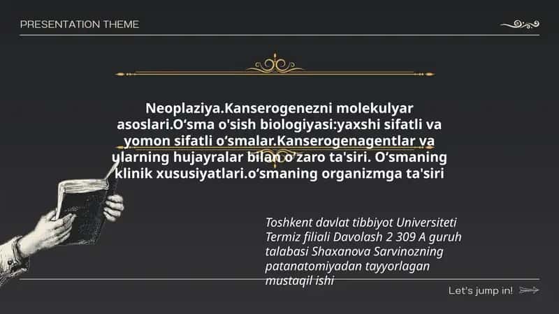 Neoplaziya.Kanserogenezni molekulyar asoslari