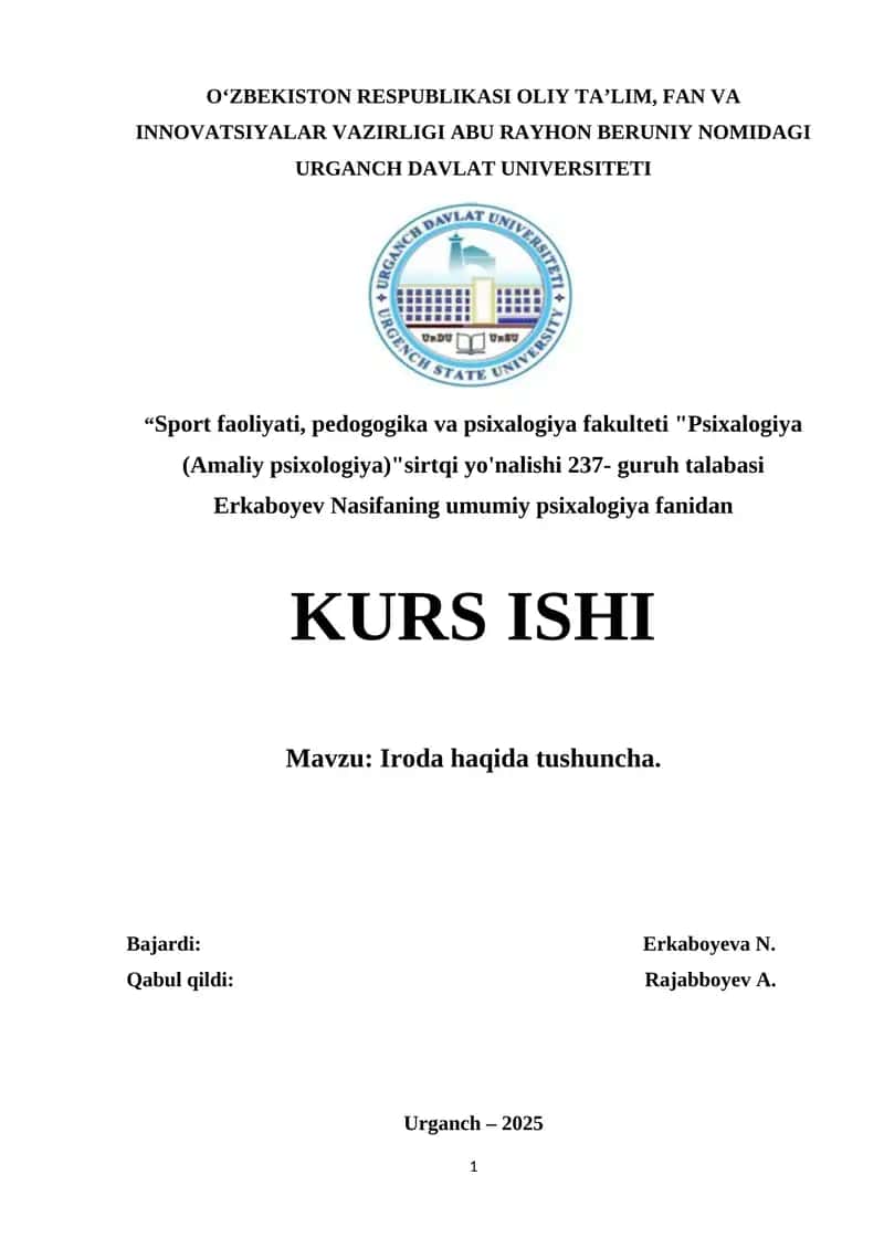 Iroda haqida tushuncha