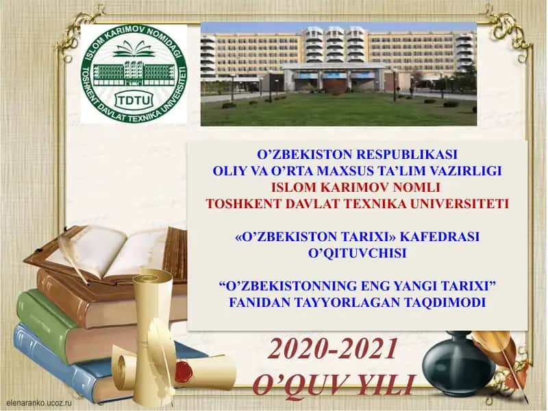 O’ZBEKISTONNING ENG YANGI TARIXI