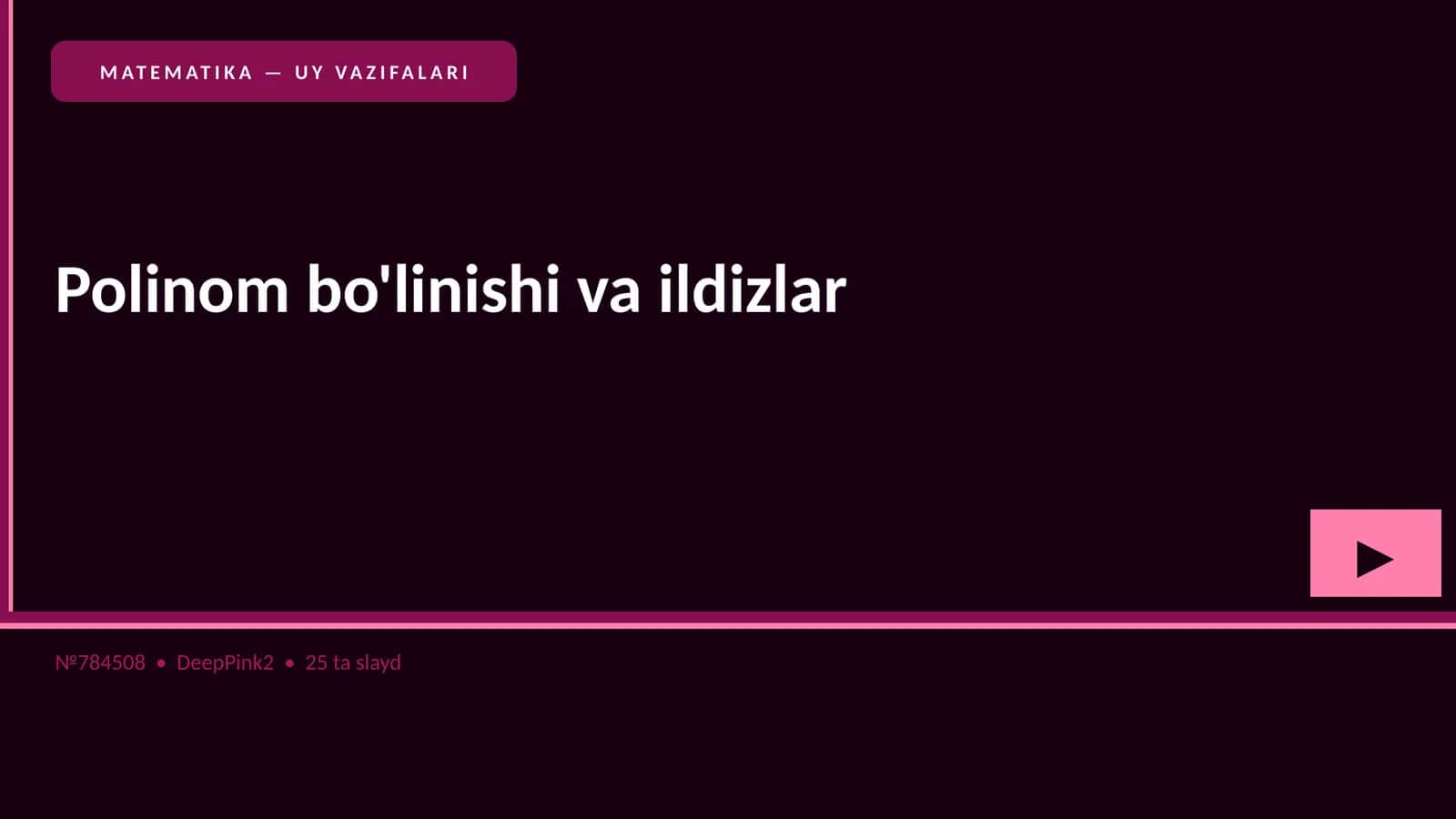 Polinom bo'linishi va ildizlar