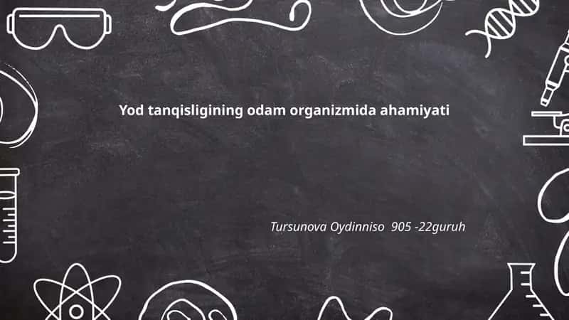 Yod tanqisligining odam organizmida ahamiyati