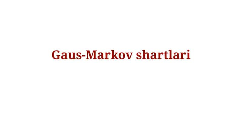 Gaus-Markovshartlari
