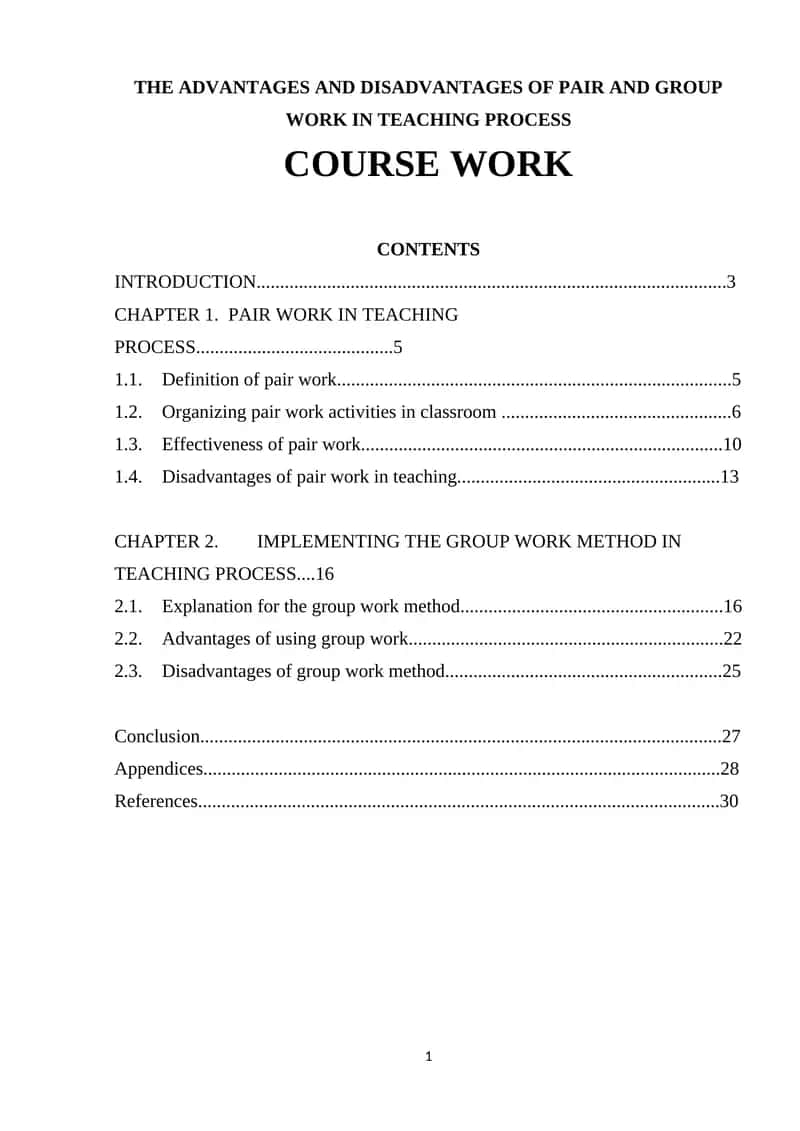 the advantages and disadvantages of pair and group work in the teaching process
