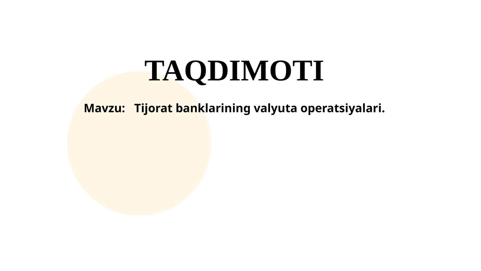 Tijorat banklarining valyuta operatsiyalari
