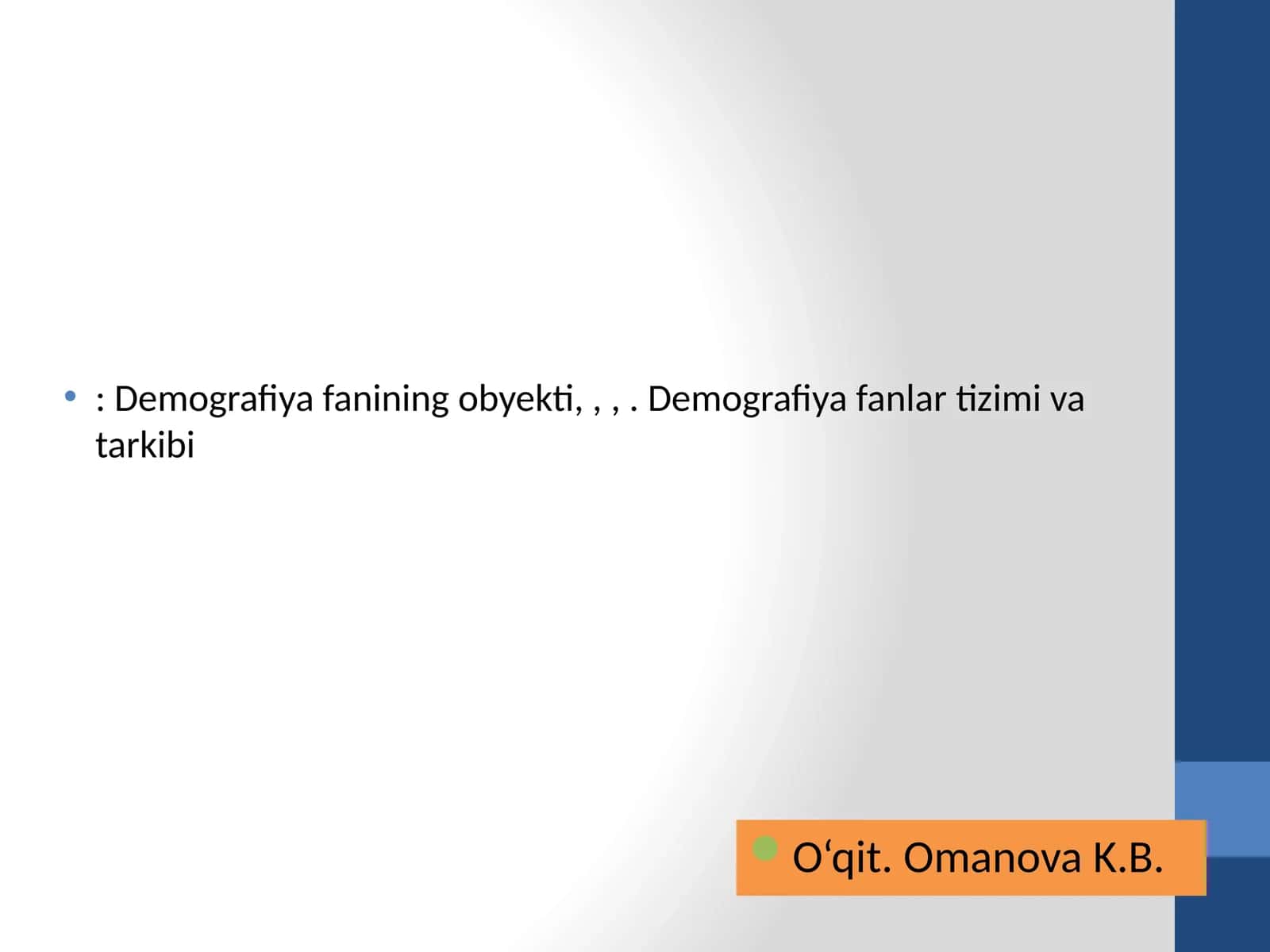Demografiya fanlar tizimi va tarkibi