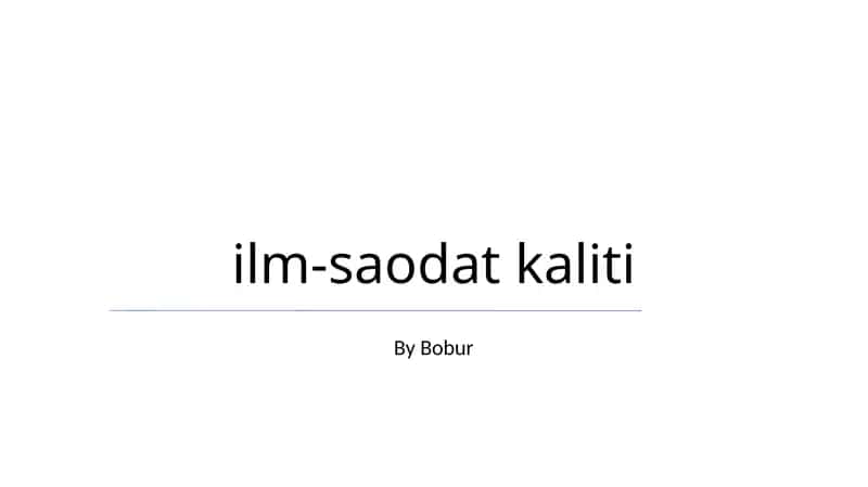 ilm-saodat kaliti