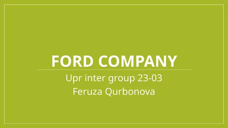 Ford Motor Company