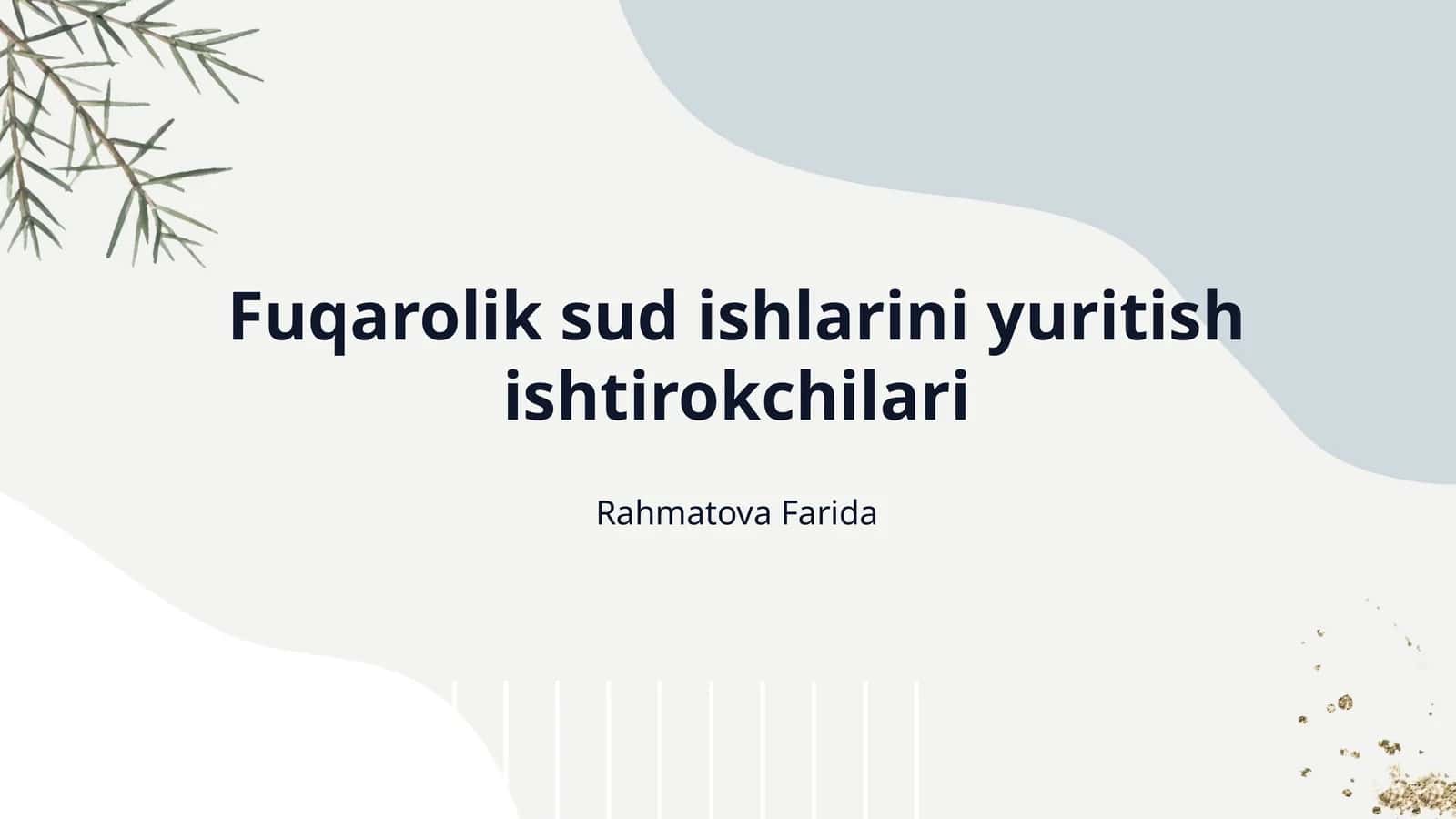 Fuqarolik sud ishlarini yuritish ishtirokchilari