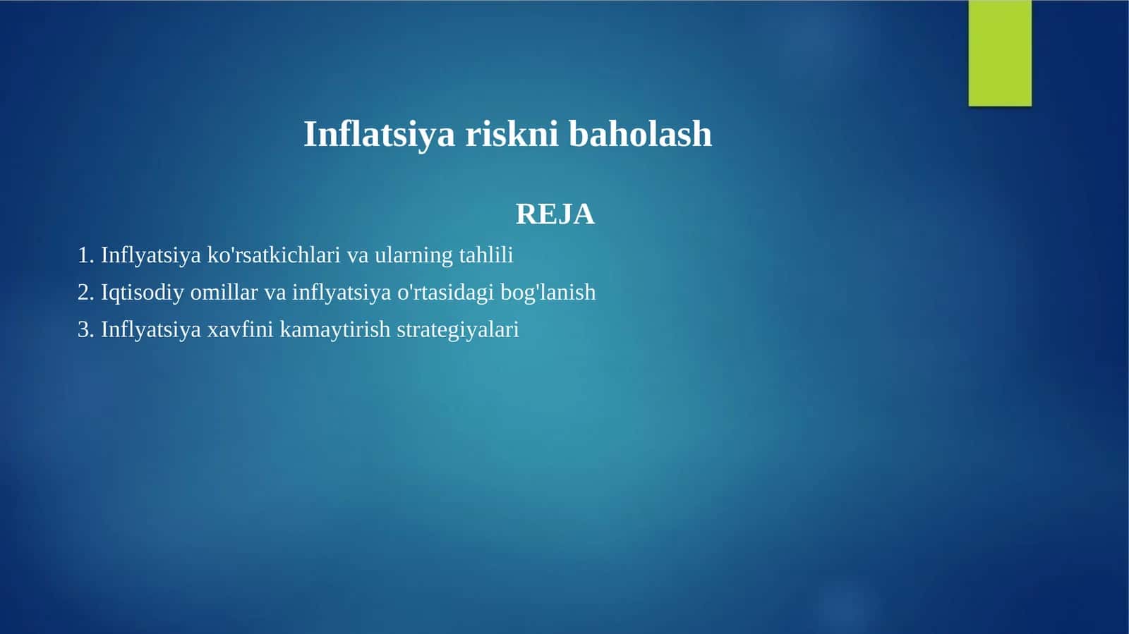 Inflatsiya riskni baholash