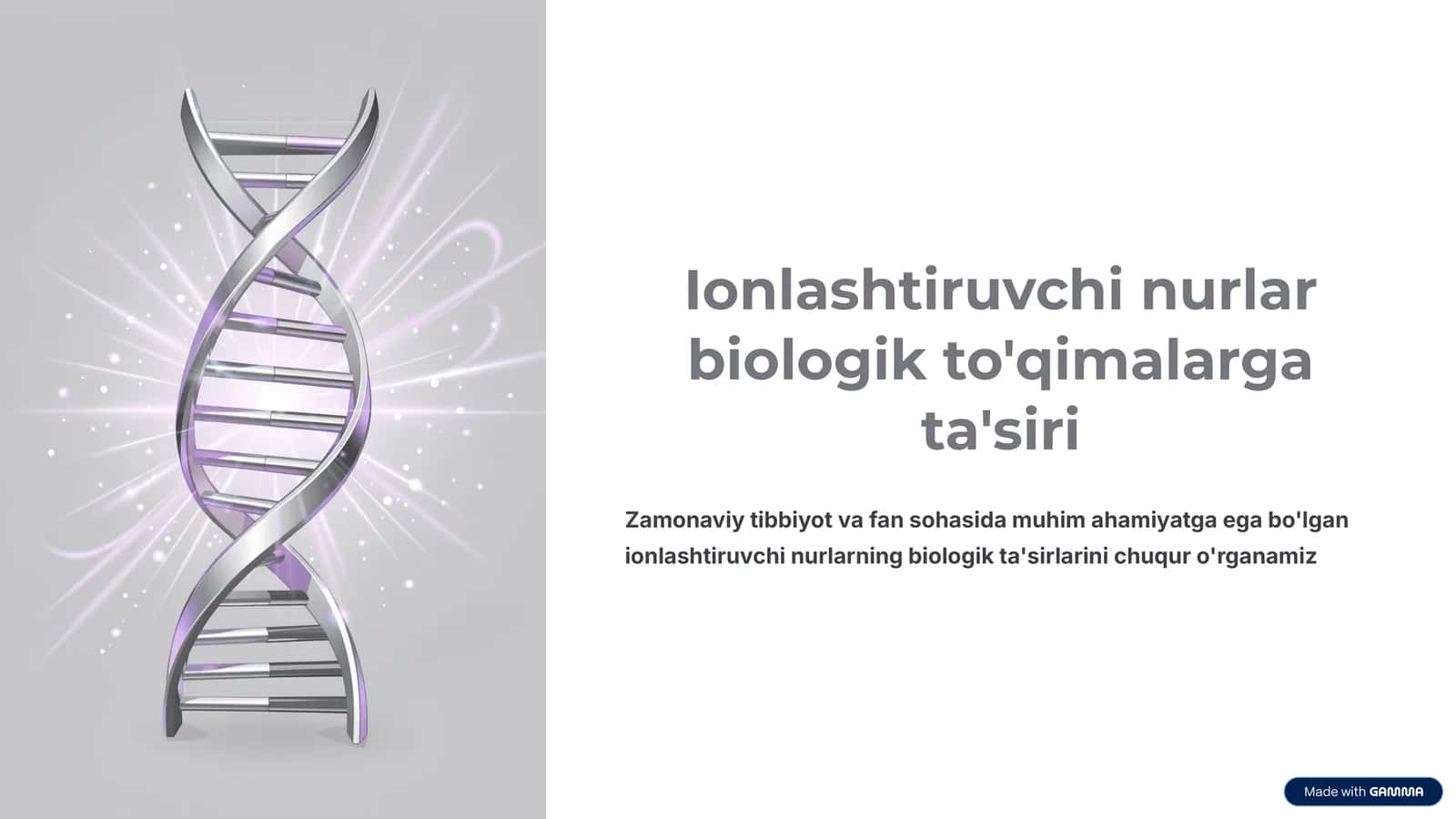 Ionlashtiruvchi nurlar biologik to'qimalarga ta'siri