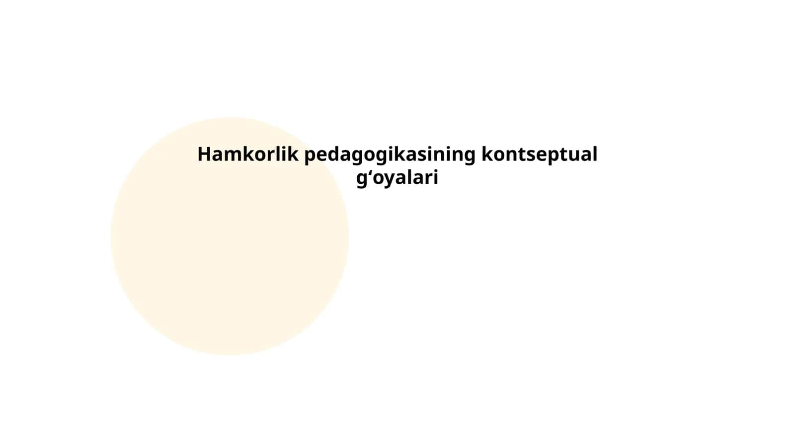 Hamkorlik pedagogikasining kontseptual gʻoyalari