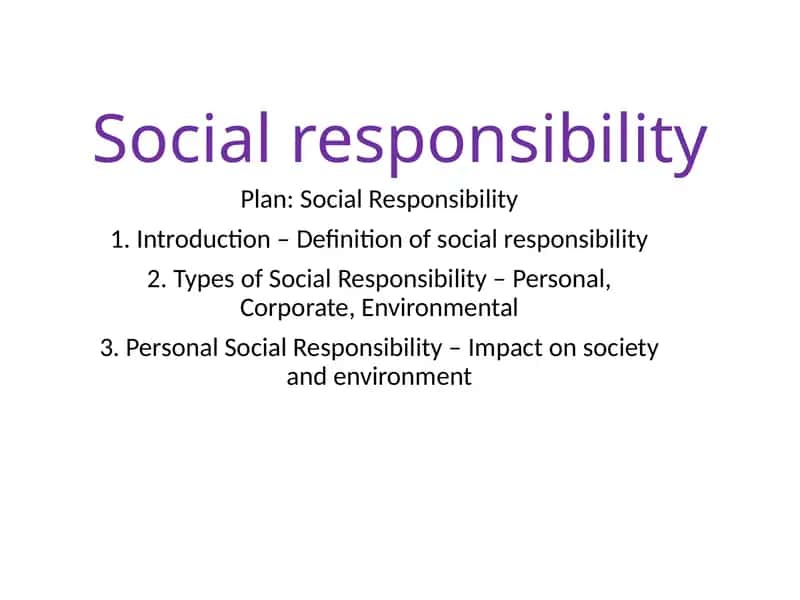 Plan: Social Responsibility