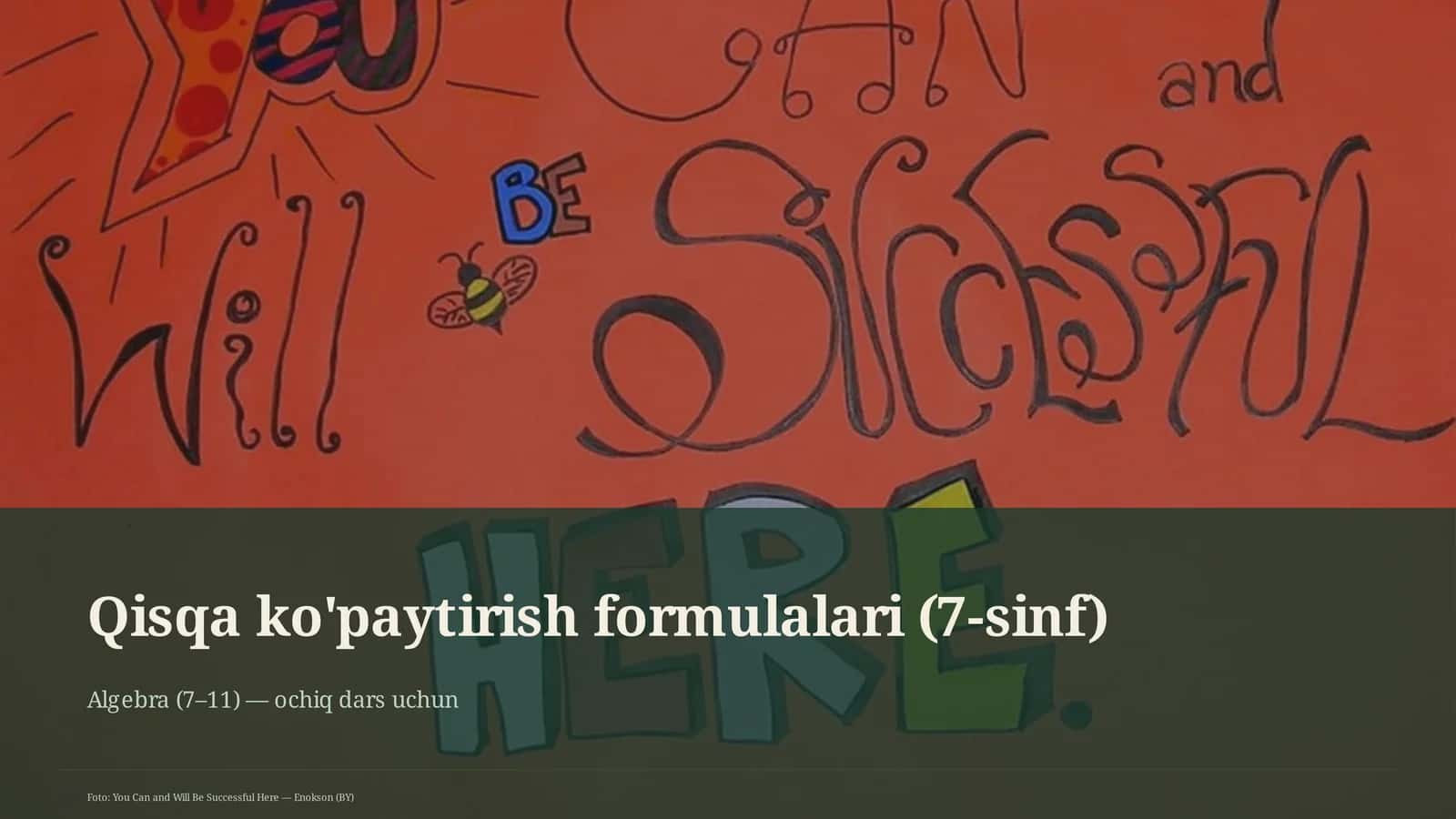 Qisqa ko'paytirish formulalari (7-sinf)
