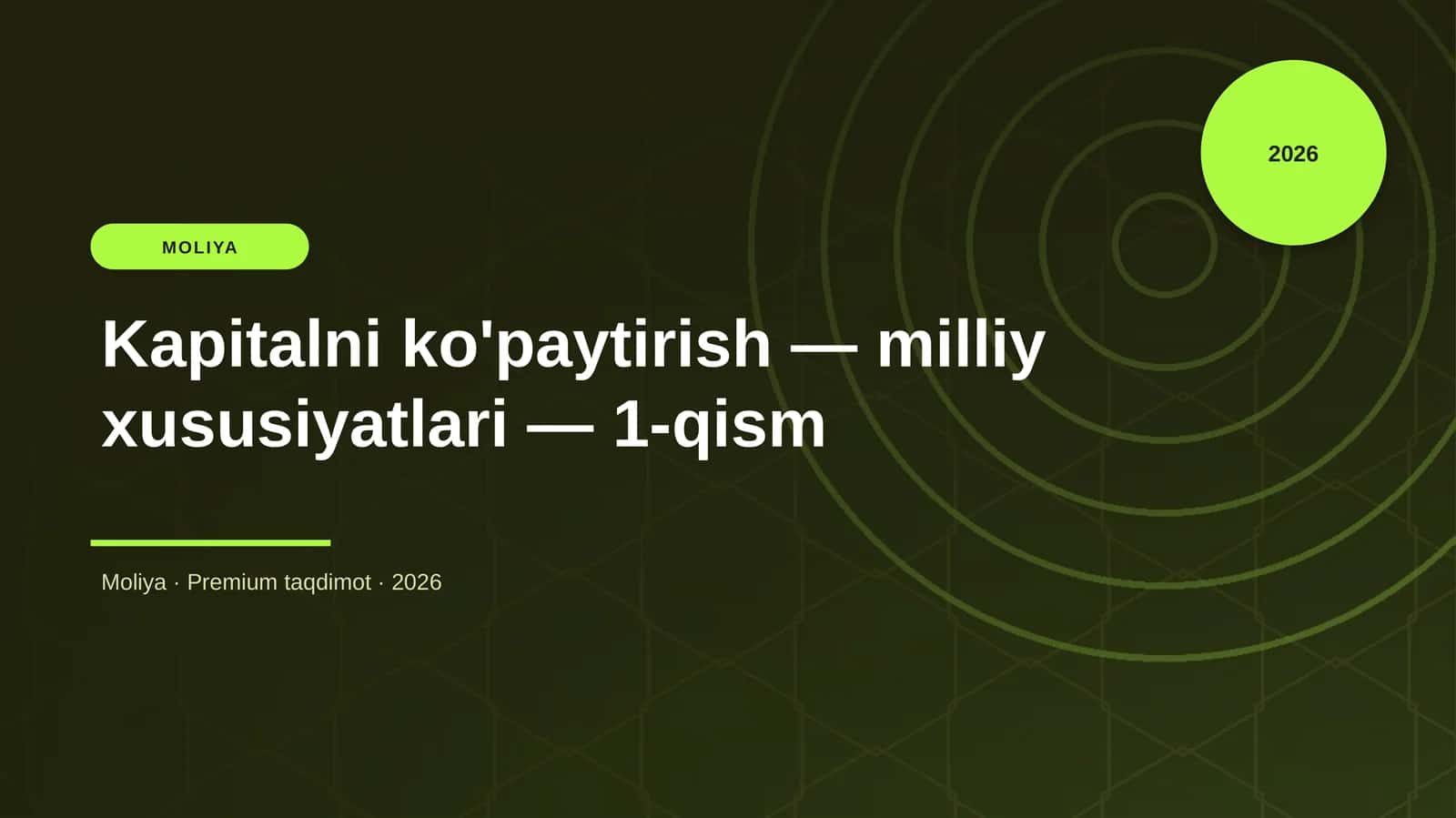 Kapitalni ko'paytirish — milliy xususiyatlari — 1-qism