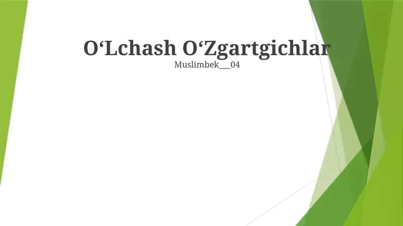 OʻLchash OʻZgartgichlar