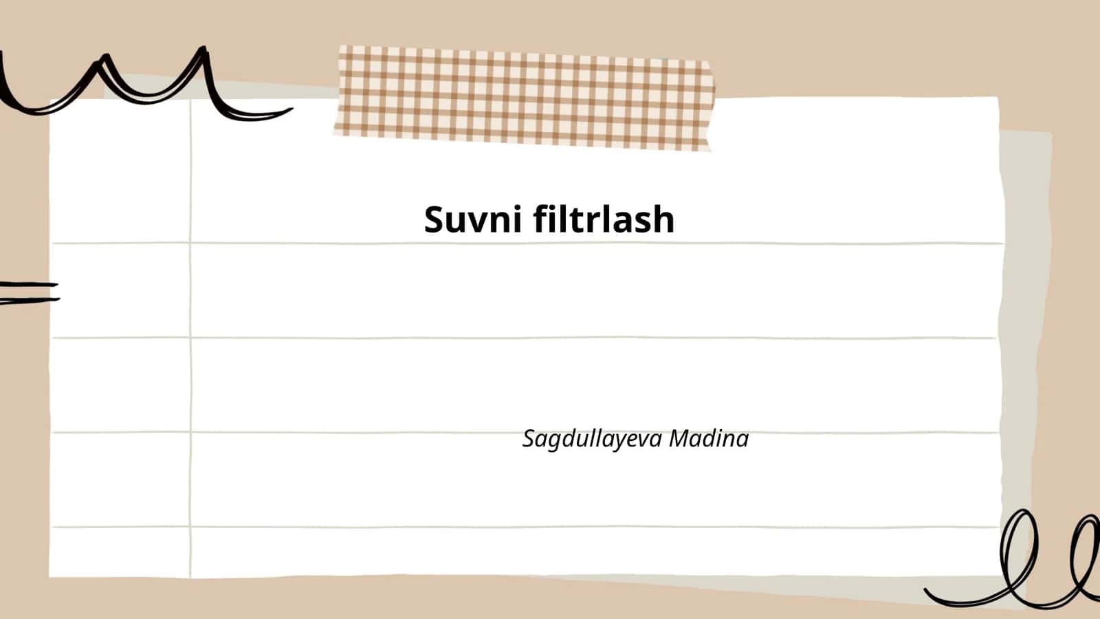 Suvni filtrlash