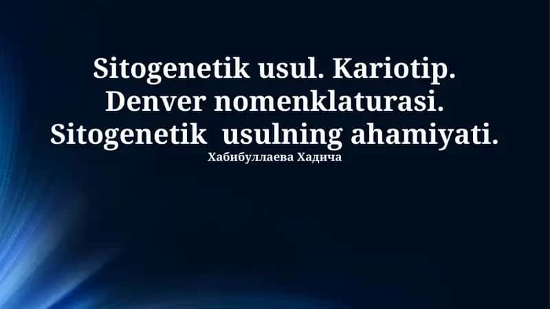 Sitogenetik usul