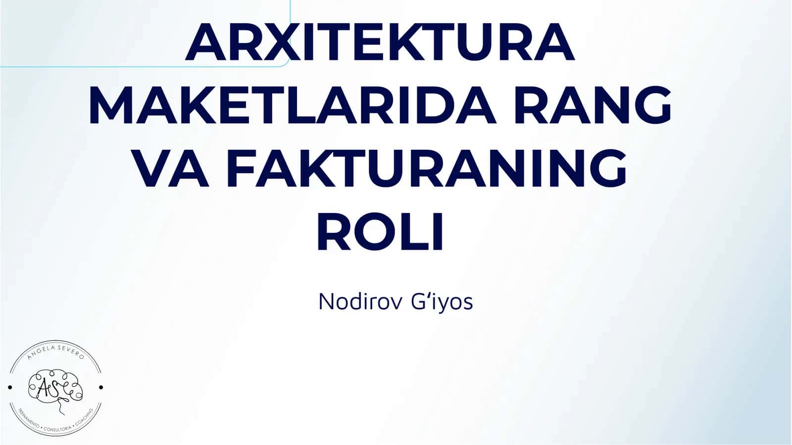 ARXITEKTURA MAKETLARIDA RANG VA FAKTURANING ROLI