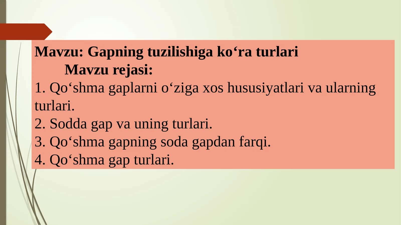 Gapning tuzilishiga ko'ra turlari