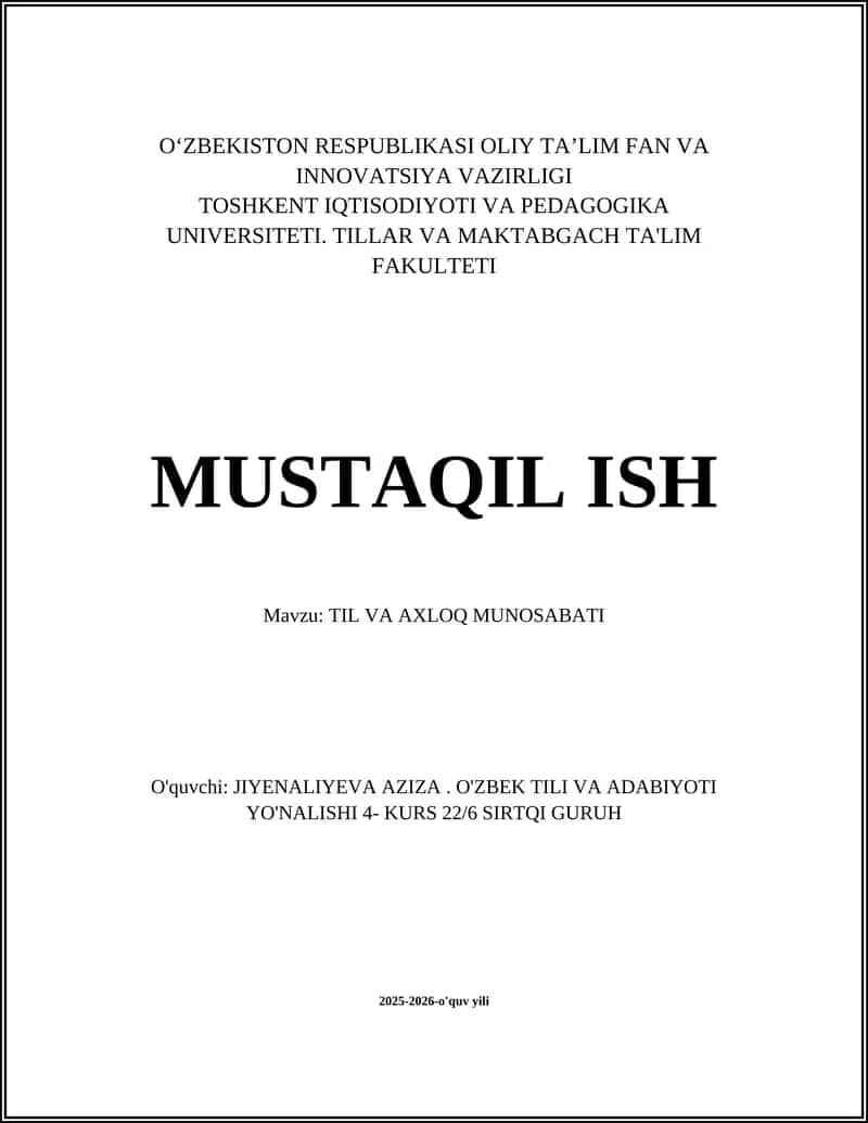 Umumiy tushunchalar