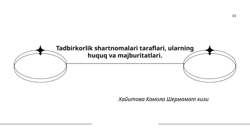 Tadbirkorlik shartnomalari taraflari, ularning huquq va majburitatlari
