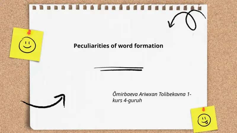 Word Formation Peculiarities