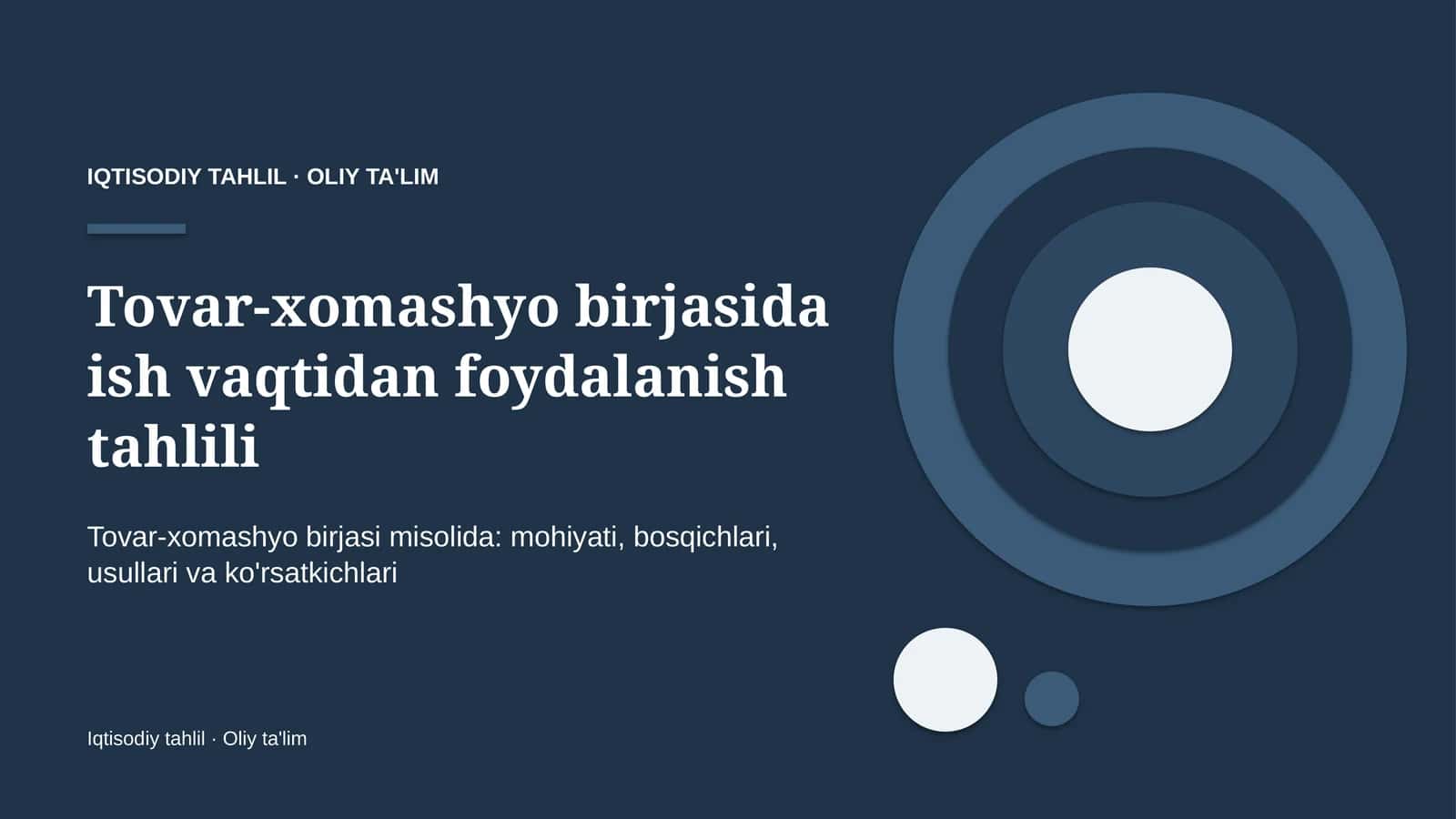 tovar xomashyo birjasida ish vaqtidan foydalanish tahlili 1508