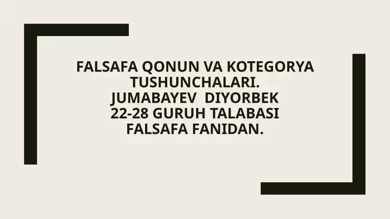 Falsafa qonun va kotegorya tushunchalari