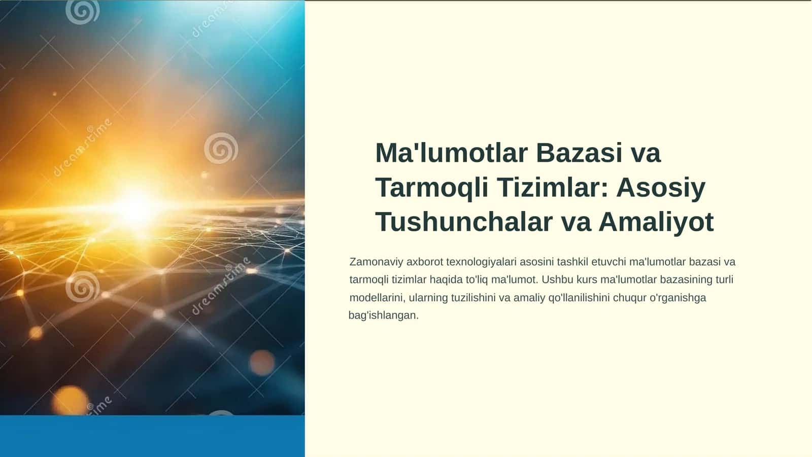 Ma'lumotlar Bazasi va Tarmoqli Tizimlar: Asosiy Tushunchalar va Amaliyot