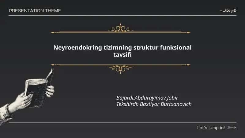 Neyroendokring tizimning struktur funksional tavsifi
