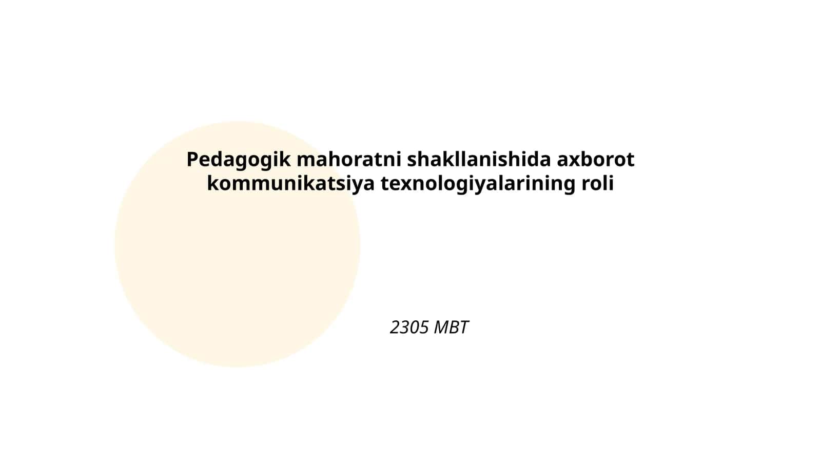 Axborot texnologiyalari (AT) pedagogik mahoratni oshirish