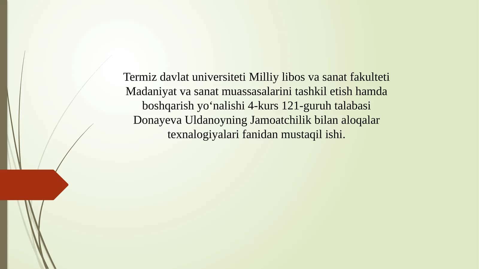 O'zbekistonda jamoatchilik bilan aloqalarni o'rganish holati