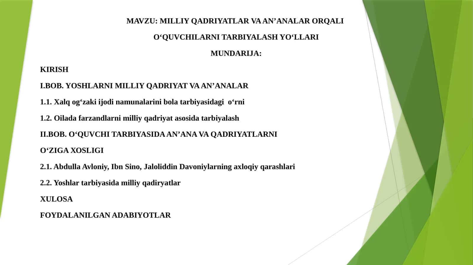 Milliy Qadriyatlar va An’analar Orqali O‘quvchilarni Tarbiyalash Yo‘llari