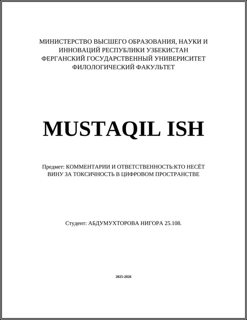 MUSTAQIL ISH