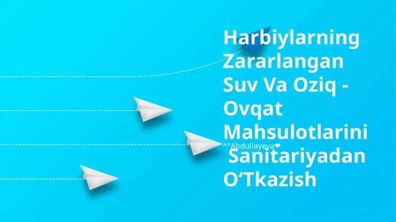 Harbiylarning Zararlangan Suv Va Oziq - Ovqat Mahsulotlarini Sanitariyadan OʻTkazish