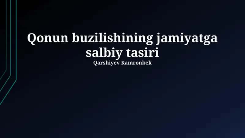 Qonunsizlikning Ijtimoiy Hayotga Salbiy Ta'siri