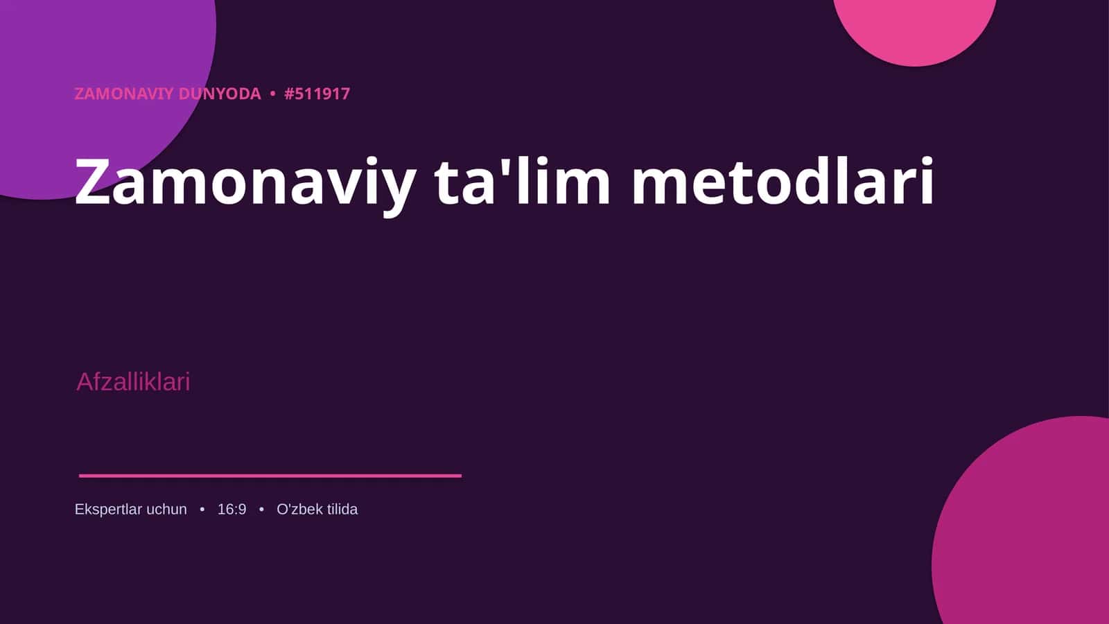 Zamonaviy ta'lim metodlari