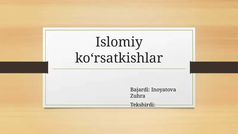 Islomiy ko‘rsatkishlar