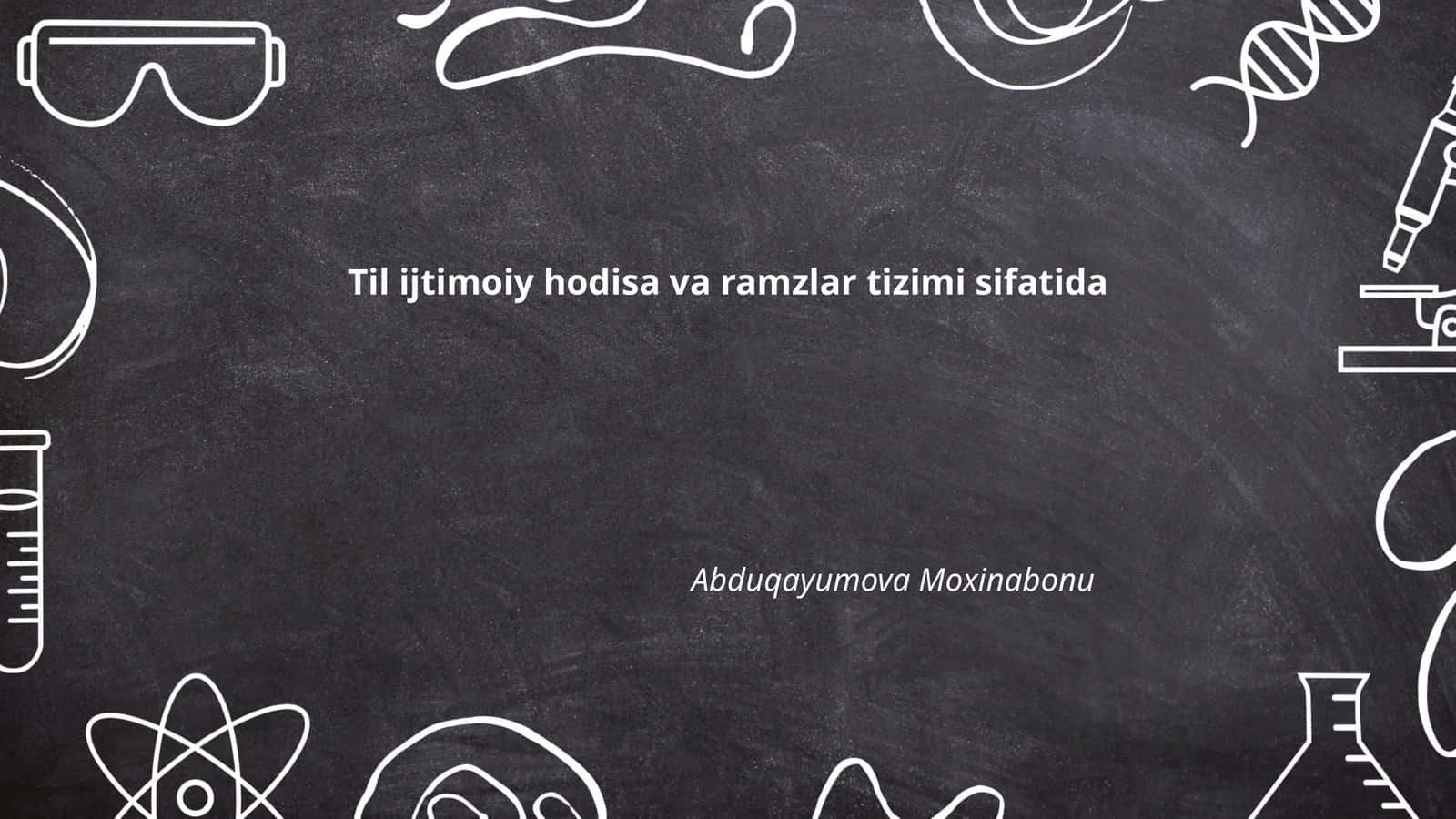Til ijtimoiy hodisa va ramzlar tizimi sifatida