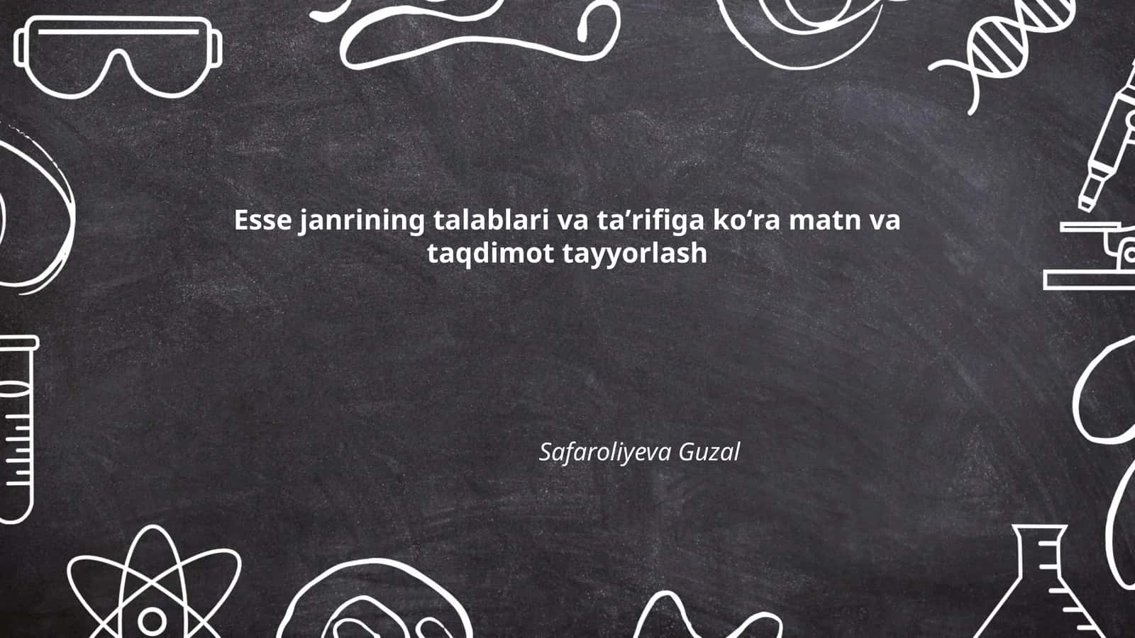 Esse janrining talablari va taʼrifiga koʻra matn va taqdimot tayyorlash
