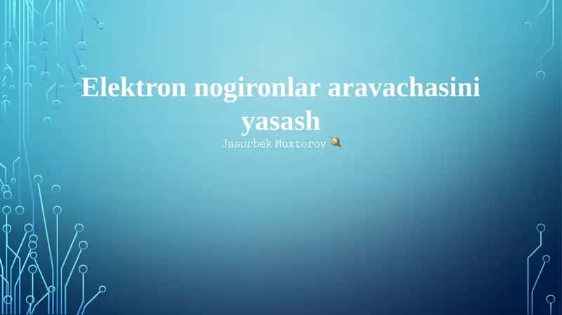 Elektr nogironlar aravachalarini ishlab chiqarish