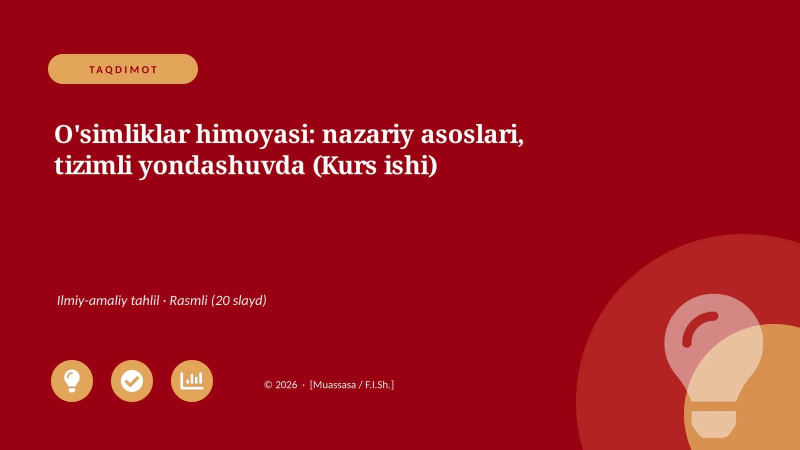 O'simliklar himoyasi: nazariy asoslari, tizimli yondashuvda