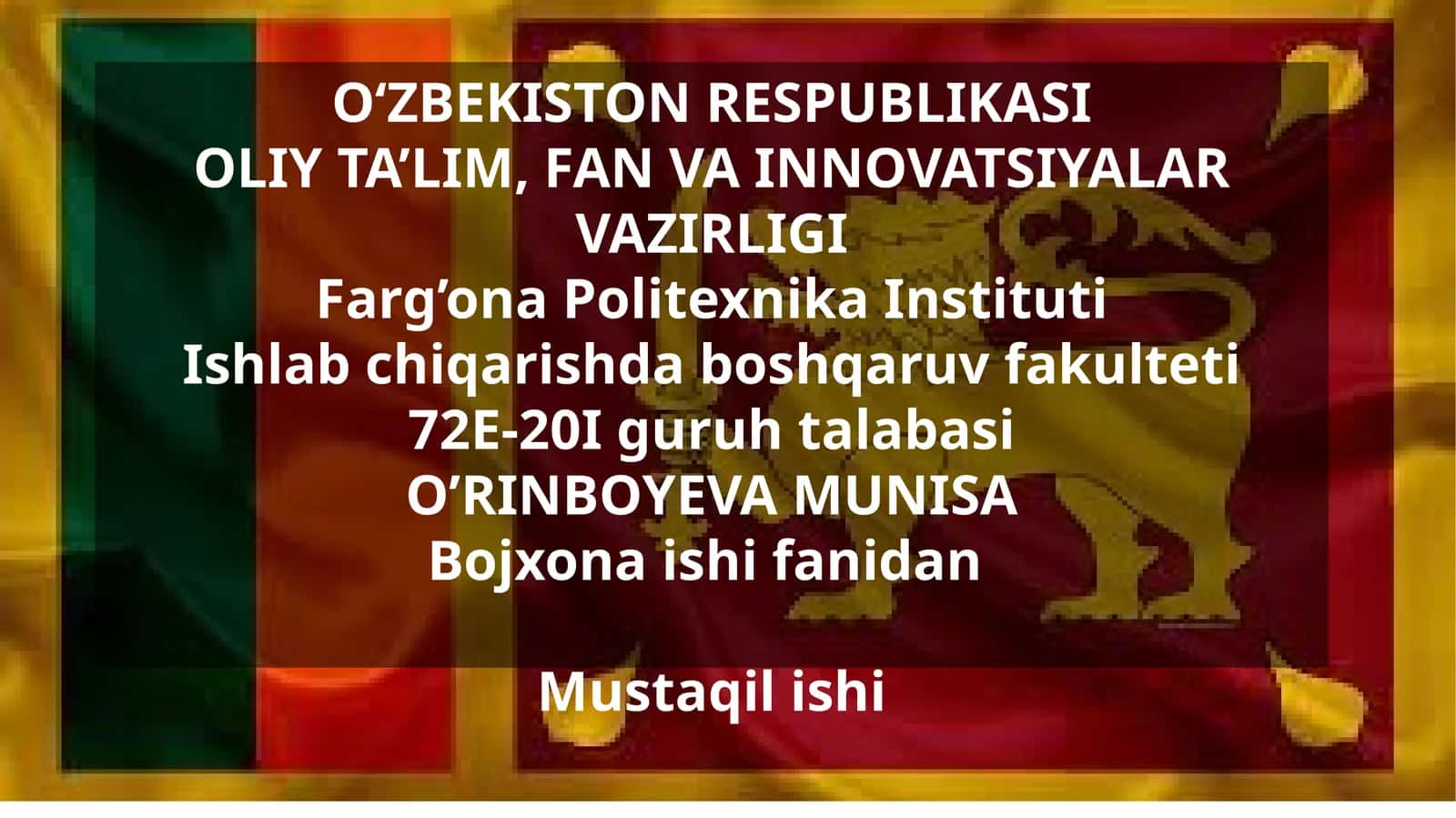 Shri Lankaning iqtisodiyoti va jahon dagi o‘rni