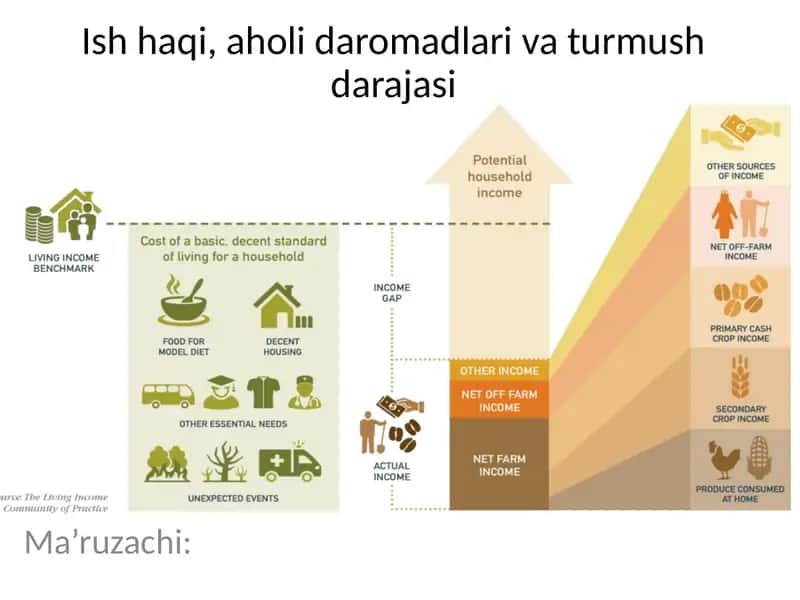 Ish haqi, aholi daromadlari va turmush darajasi
