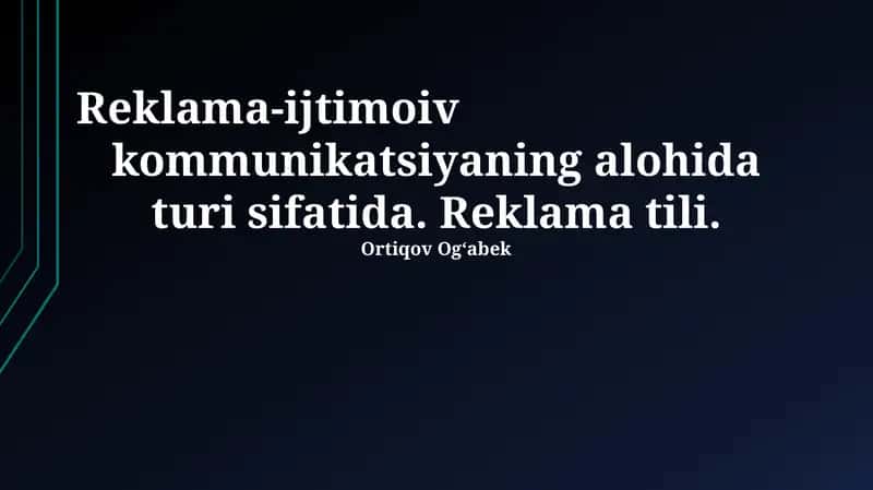Reklama-ijtimoiv kommunikatsiya