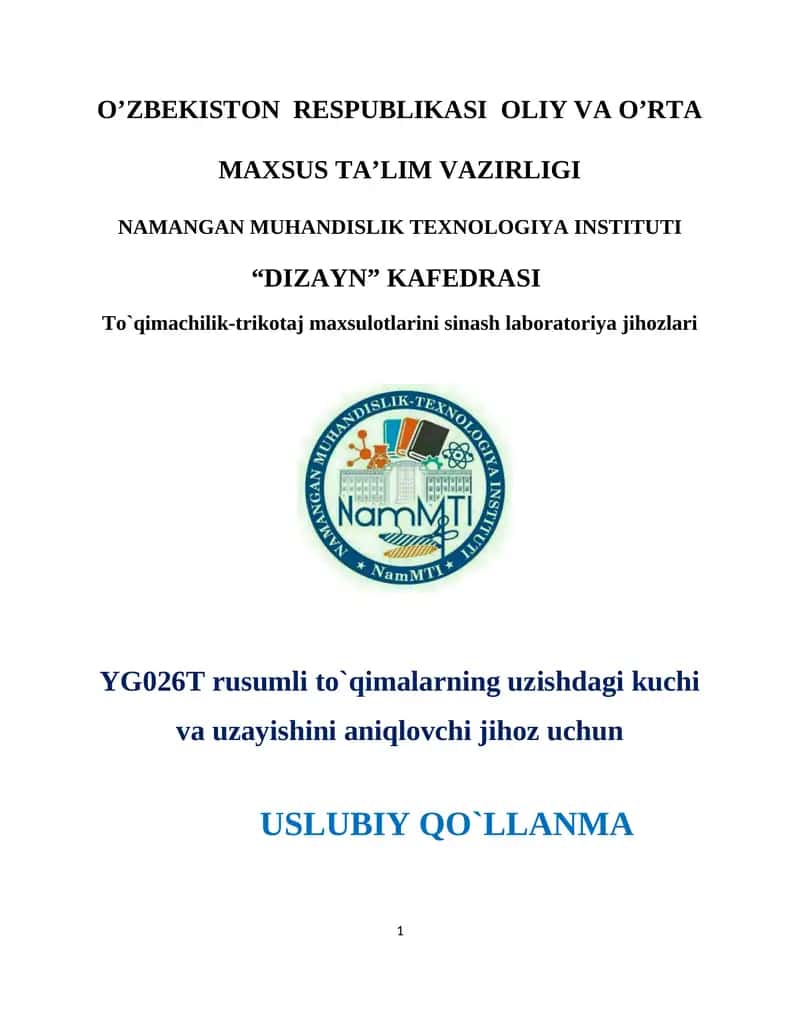 To`qimachilik-trikotaj maxsulotlarini sinash laboratoriya jihozlari