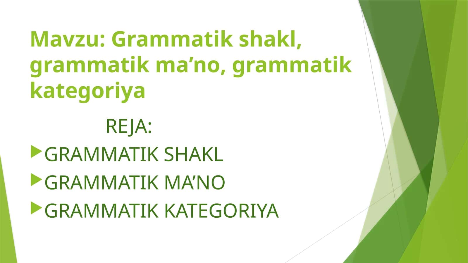 Grammatik shakl, grammatik ma’no, grammatik kategoriya