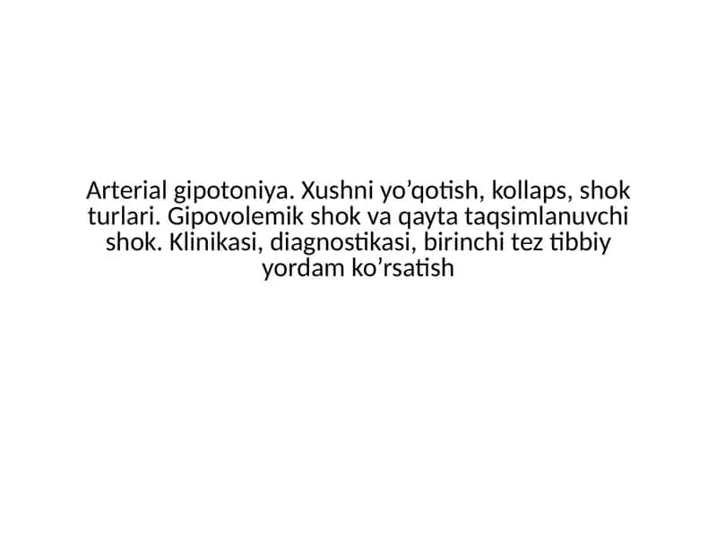 Arterial gipotoniya