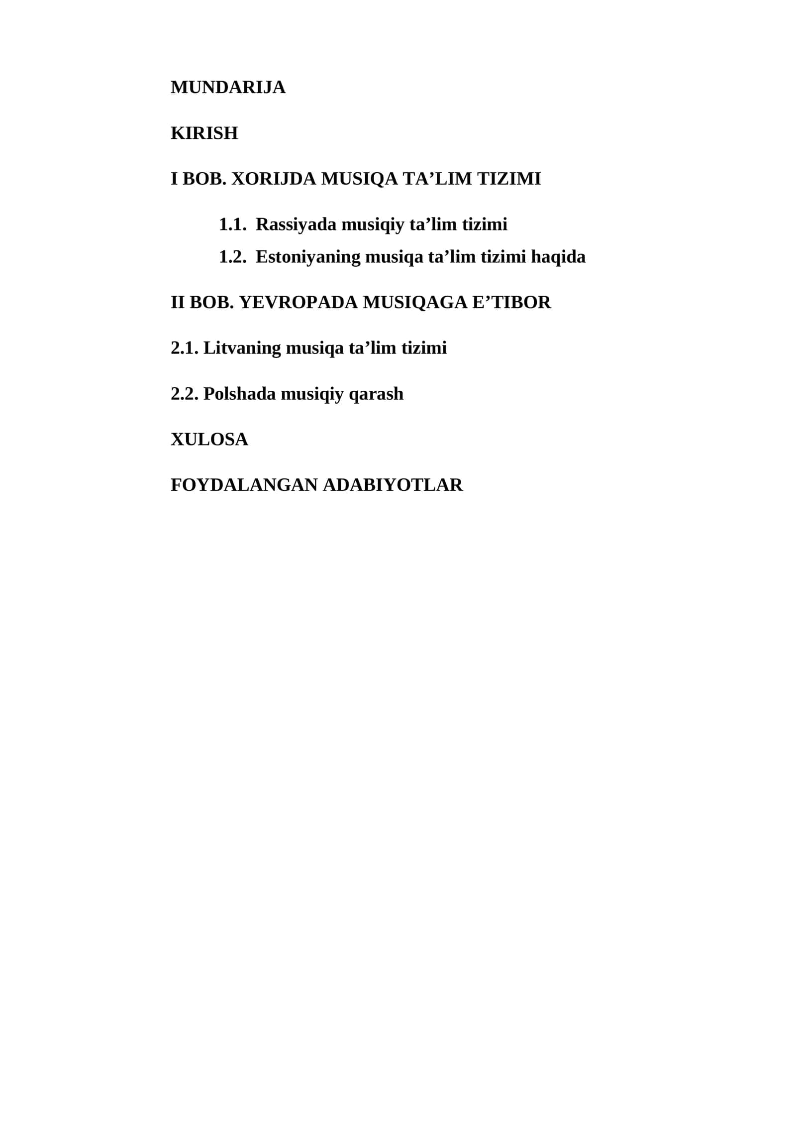 FoydalanAng qilib olingan adabiyotlar