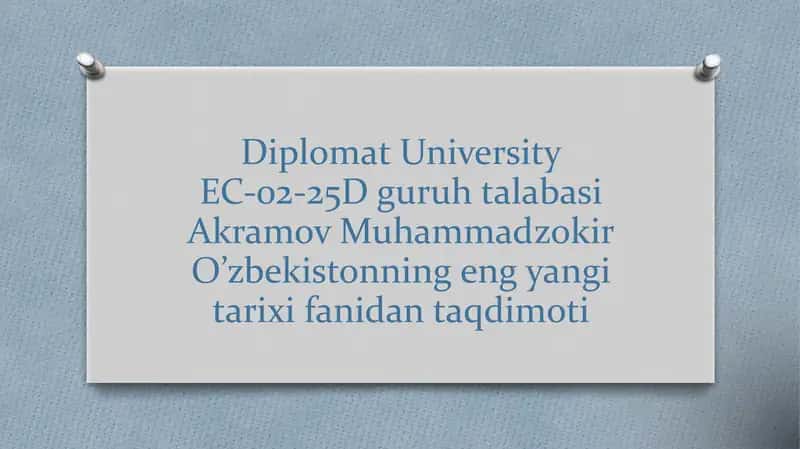 O’zbekistondagi iqtisodiy islohotlar va uning natijalari